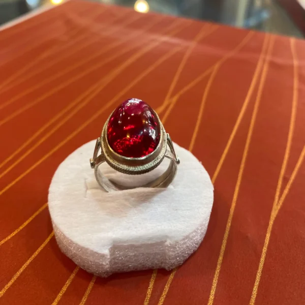 Masculine ruby ring